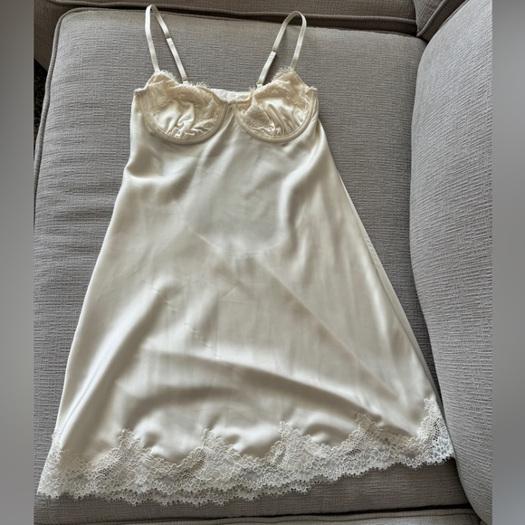 Abercrombie Lace Trimmed Silk Nightgown - Picture 3 of 5